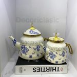 کتری قوری لعابی قلم آبی - Image 2