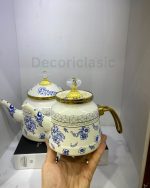 کتری قوری لعابی قلم آبی - Image 3