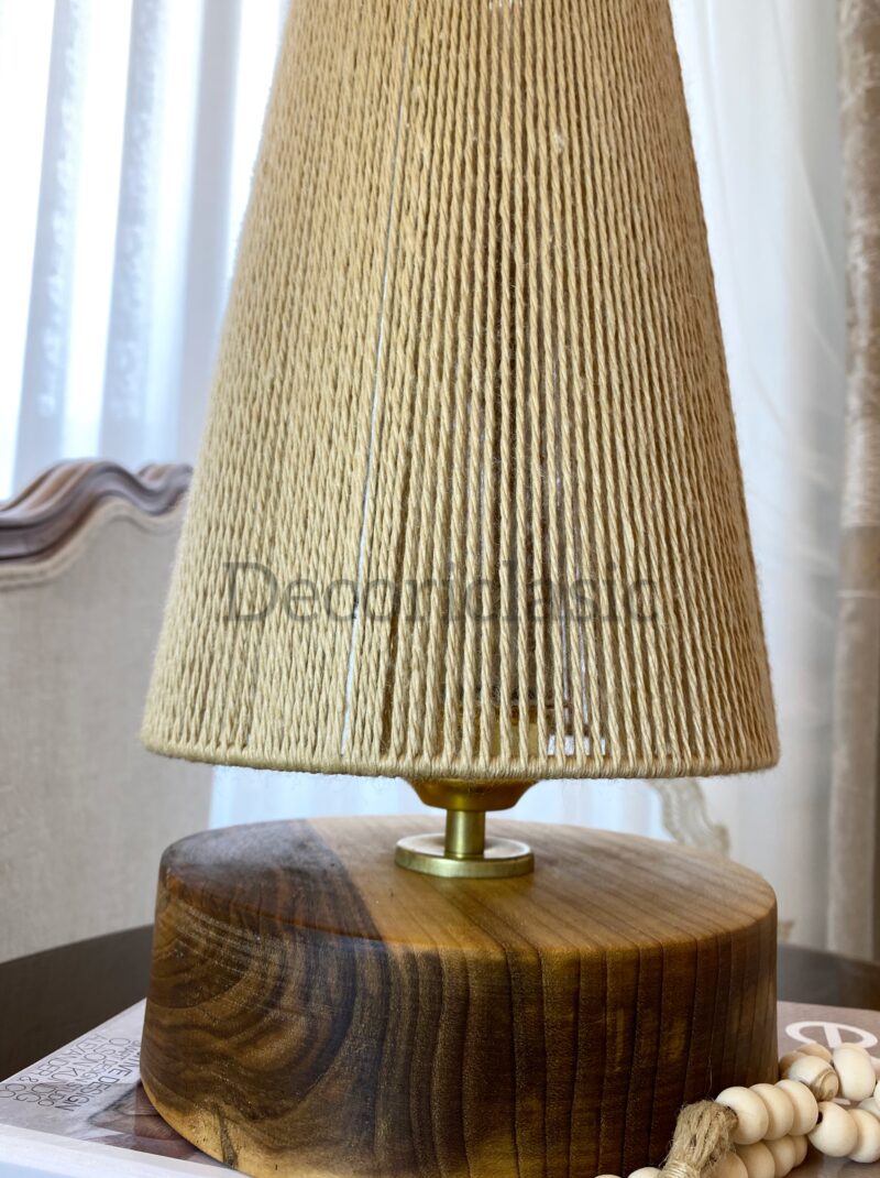 آباژور رومیزی چوبی گرد - Image 4